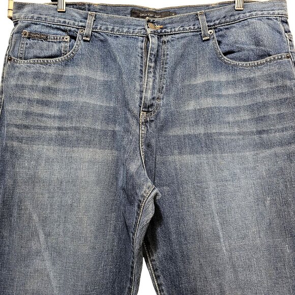 Calvin Klein Mens Blue Denim Relaxed Fit Jeans Size 42 Classic Style - Picture 3 of 14